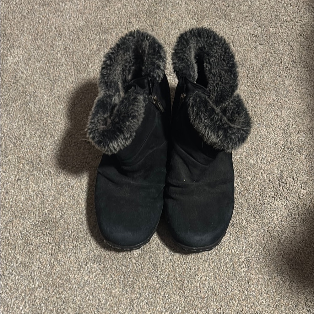 Women's Black Fur-Lined Ankle Boots